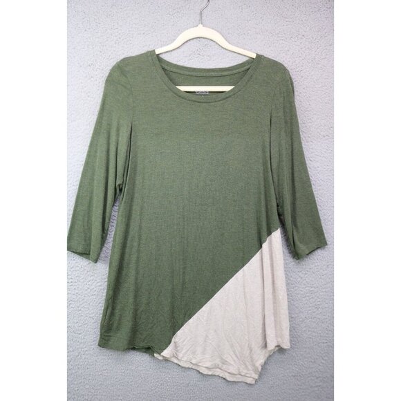 LOGO Layers 3/4 Sleeve Asymmetrical Hem Tunic-Size Small - Picture 1 of 7